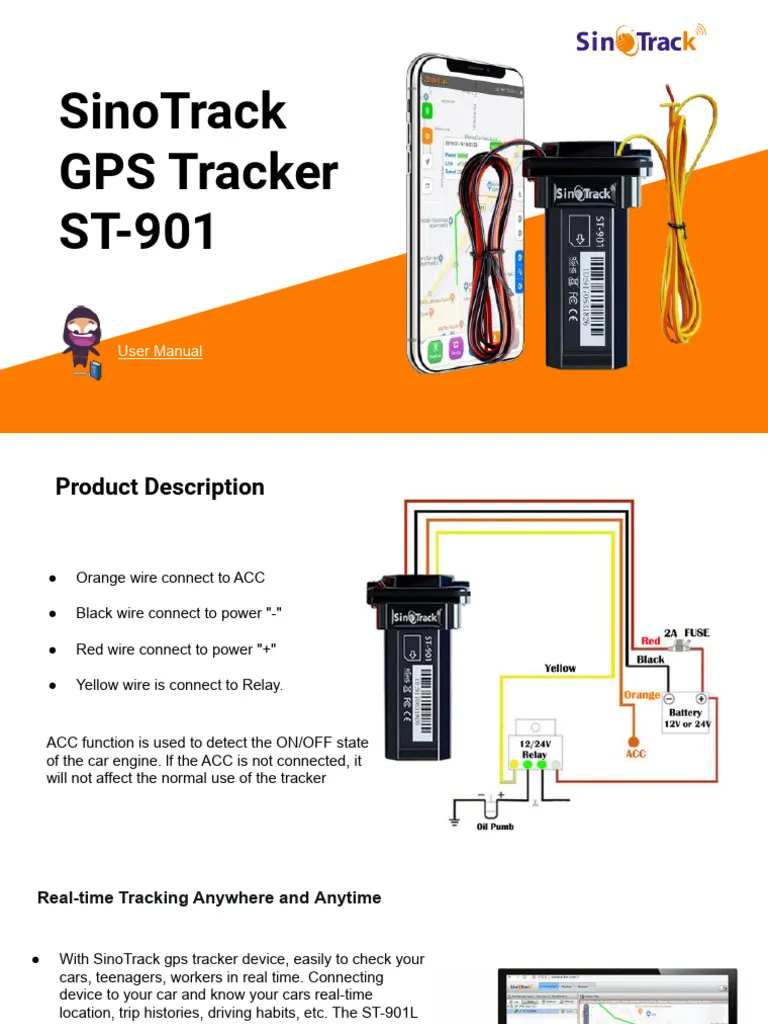 sinotrack ST901 raccordement